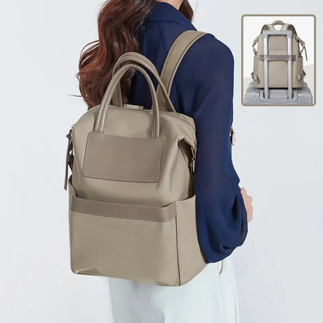 Women's Casual Backpack With Hand-hold Design Lightweight And Waterproof Commuting Travel Computer Bag Large Capacity Handbag Conceitastral