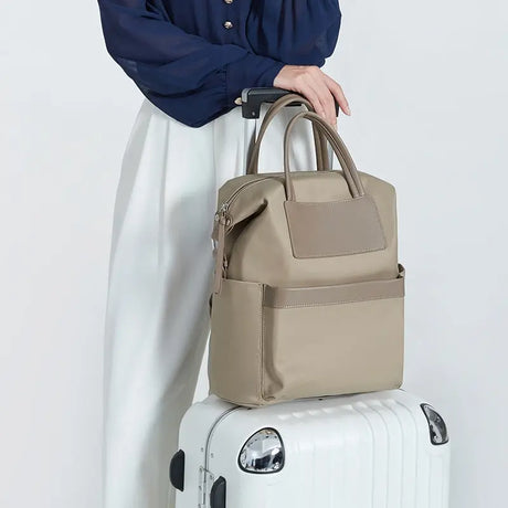 Women's Casual Backpack With Hand-hold Design Lightweight And Waterproof Commuting Travel Computer Bag Large Capacity Handbag Conceitastral