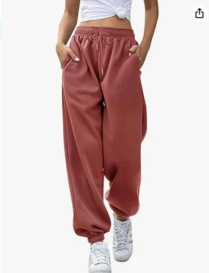 Women's Loose Leisure Sports Drawstring Wide Leg Ankle Banded Pants Conceitastral