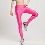 Women's Plus Size Hip Lift V High Waist Fluorescent Candy Color Leggings Conceitastral